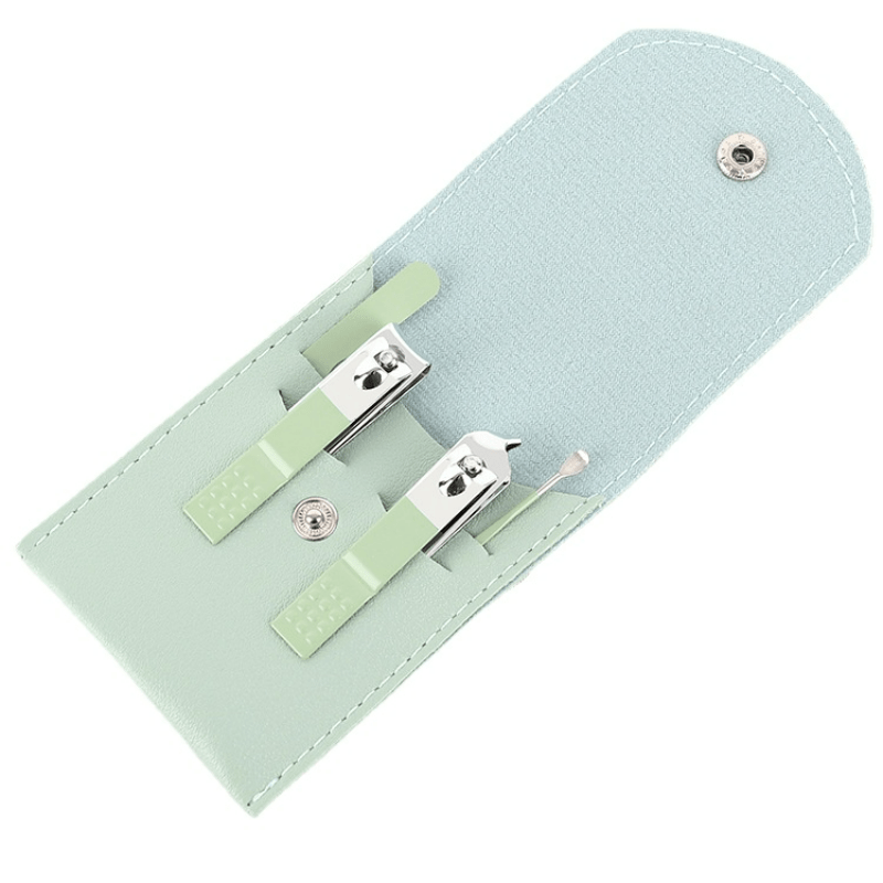 4 Pcs Manicure Set Nail Clipper Pedicure Scissor Ear Spoon Stainless Steel