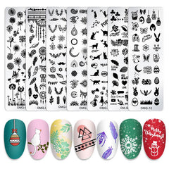 Marble Christmas Halloween Nail Stamping Plates - Easy Nail Art Designs