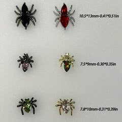 20Pcs Spider Nail Charms Vintage Gothic Rhinestones Nail Art Accessories