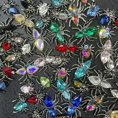 20Pcs Spider Nail Charms Vintage Gothic Rhinestones Nail Art Accessories
