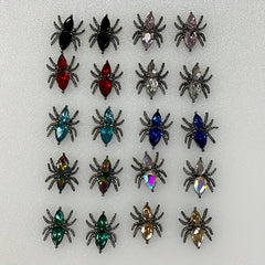 20Pcs Spider Nail Charms Vintage Gothic Rhinestones Nail Art Accessories