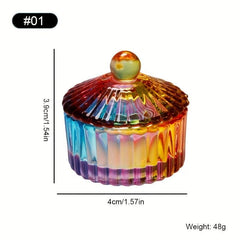 Crystal Cup With Cap Nail Brush Cleanser Holder