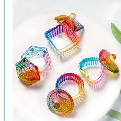 Crystal Cup With Cap Nail Brush Cleanser Holder