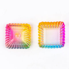 Rainbow Crystal Glass Nail Art Dish Liquid Powder Container