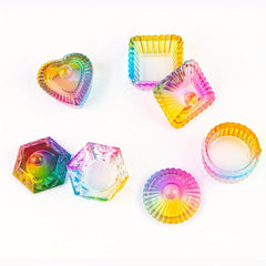 Rainbow Crystal Glass Nail Art Dish Liquid Powder Container
