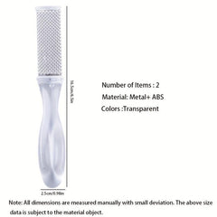 2pcs Foot File Callus Remover Dead Skin Care Removal Double Sided Metal Surface