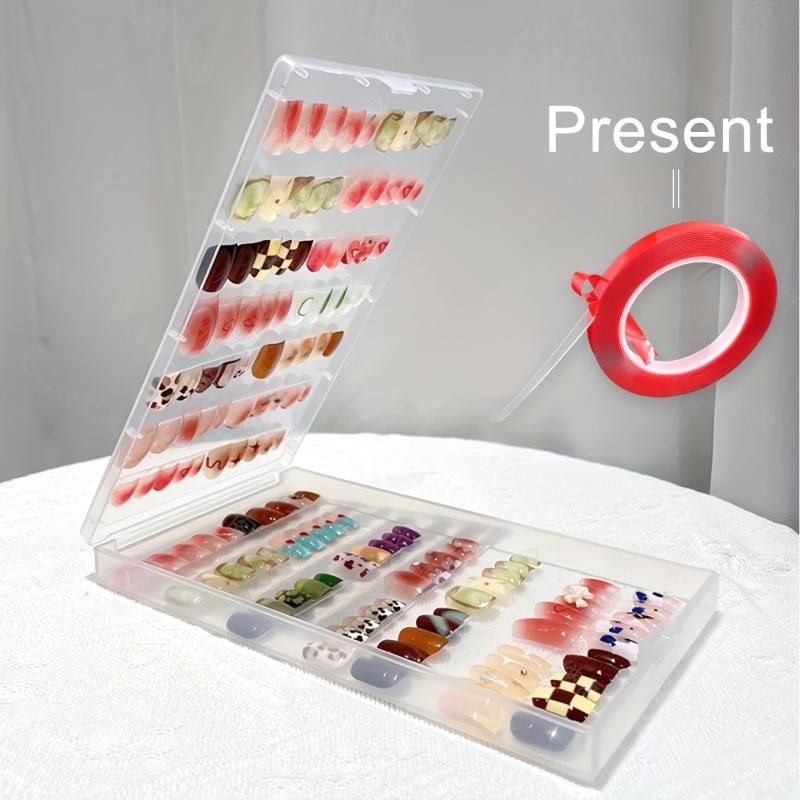 Clear Plastic Nail Art Box with Lid Portable Display Storage Box