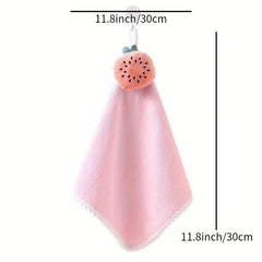 Hand Towels with Hanging Loop Absorbent Microfiber Coral Fleece Towel