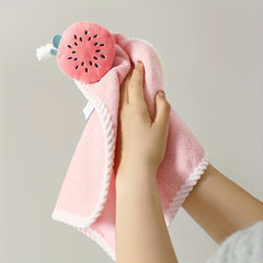 Hand Towels with Hanging Loop Absorbent Microfiber Coral Fleece Towel