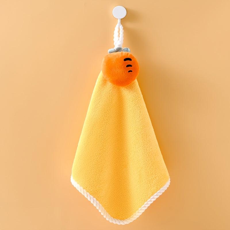 Hand Towels with Hanging Loop Absorbent Microfiber Coral Fleece Towel