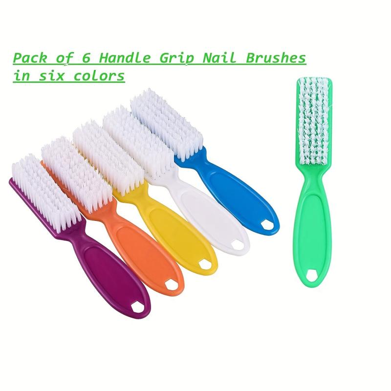 6 Pcs Handle Grip Nail Brush - Nail Cleaning Brushes for Toes and Fingernail