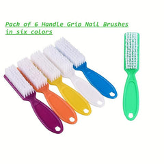 6 Pcs Handle Grip Nail Brush - Nail Cleaning Brushes for Toes and Fingernail