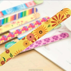 5pcs Double Sided Flower Sanding Nail File for Manicure and Nail Art
