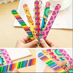 5pcs Double Sided Flower Sanding Nail File for Manicure and Nail Art