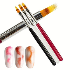3 Pcs Nail Brush Acrylic Nail Art Gradient Painting Brush Set Manicure Tools