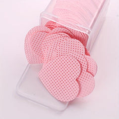 200pcs Love Shape Lint Nail Polish Remover Pads, 100% Cotton, Reusable