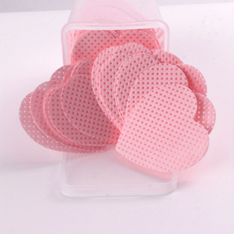 200pcs Love Shape Lint Nail Polish Remover Pads, 100% Cotton, Reusable