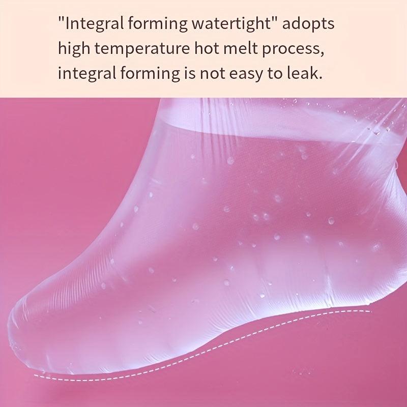 100pcs Disposable Foot Film Cover Anti Cracking Plastic Transparent Foot Cover