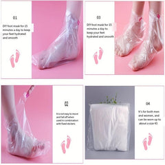 100pcs Disposable Foot Film Cover Anti Cracking Plastic Transparent Foot Cover