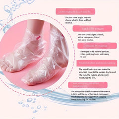 100pcs Disposable Foot Film Cover Anti Cracking Plastic Transparent Foot Cover