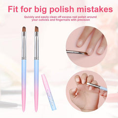 2pcs Nail Art Cleaning Brushes for Mistakes, Home and Salon Use