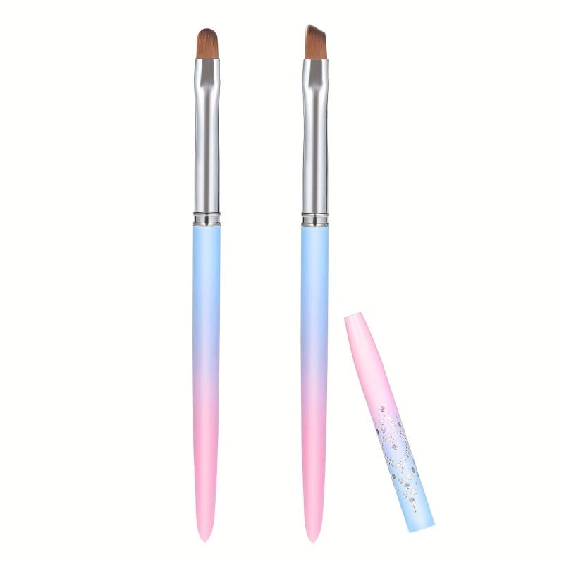 2pcs Nail Art Cleaning Brushes for Mistakes, Home and Salon Use