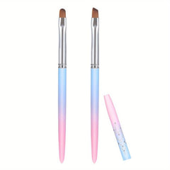 2pcs Nail Art Cleaning Brushes for Mistakes, Home and Salon Use