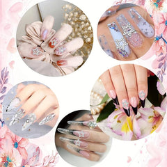 2pcs 3D Star Nail Charms Silver Rhinestones Crystal Alloy Nail Gems Charms