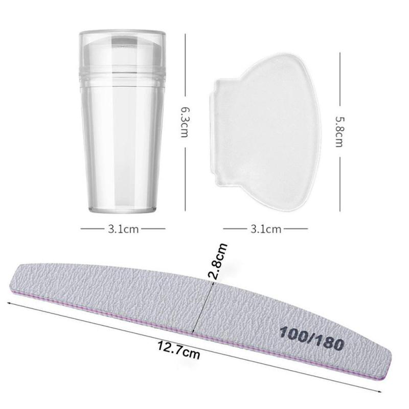 Acrylic Nail Art Set Beginner Kit with Nail File and Coffin Nail Tips