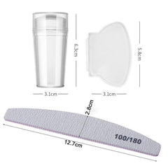 Acrylic Nail Art Set Beginner Kit with Nail File and Coffin Nail Tips