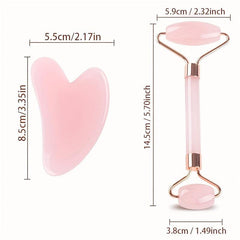 Rose Quartz Jade Roller & Gua Sha - Facial Beauty Roller & Skin Care Tools
