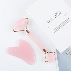 Rose Quartz Jade Roller & Gua Sha - Facial Beauty Roller & Skin Care Tools