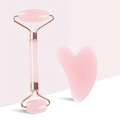 Rose Quartz Jade Roller & Gua Sha - Facial Beauty Roller & Skin Care Tools