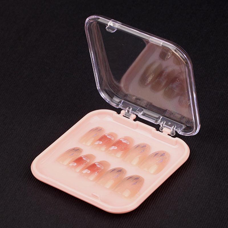 Clear Nail Tip Storage Box with Tape, Nail Organizing Display Case