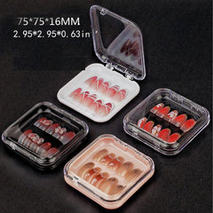 Clear Nail Tip Storage Box with Tape, Nail Organizing Display Case