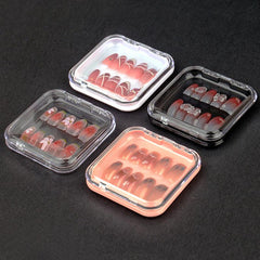 Clear Nail Tip Storage Box with Tape, Nail Organizing Display Case