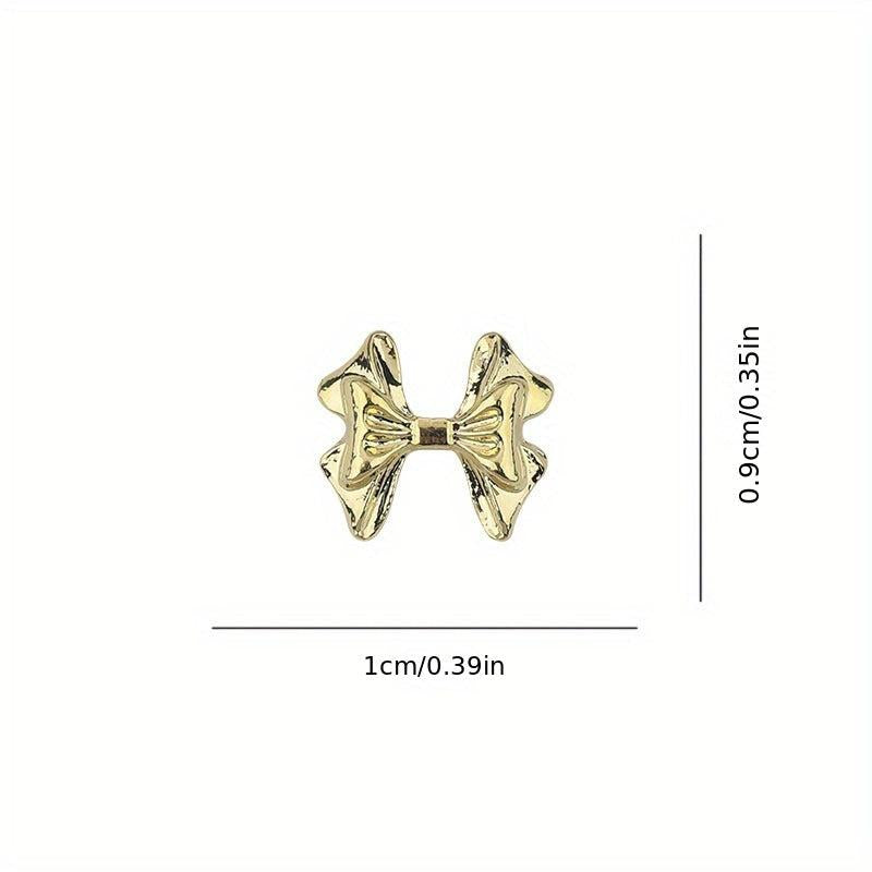 10pcs Bowknot Nail Charms Silver Bowtie for Wedding Nail DIY