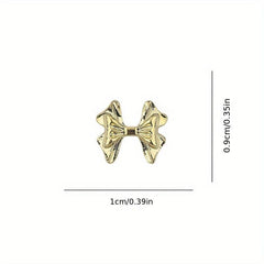 10pcs Bowknot Nail Charms Silver Bowtie for Wedding Nail DIY