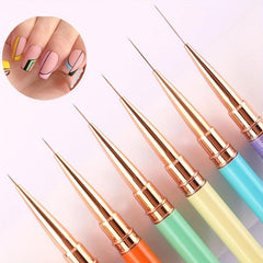 Metal Handle Nail Liner Brush Set for Nail Art Manicure