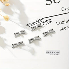 12pcs Ballet Bowknot Nail Charms Pearls 3D Nail Accessories DIY Nail Salons