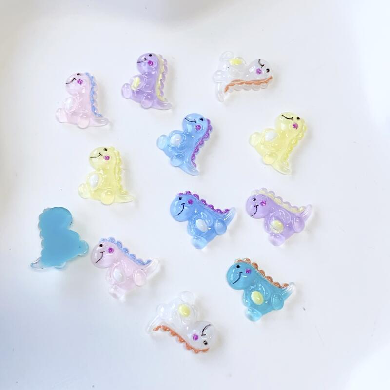 20pcs Luminous Dinosaur Nail Art Charms for DIY or Nail Salons