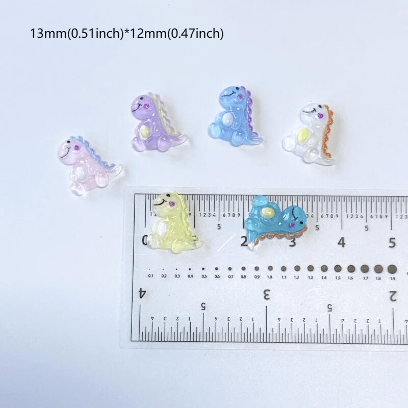 20pcs Luminous Dinosaur Nail Art Charms for DIY or Nail Salons