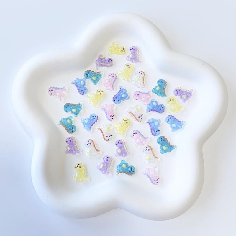 20pcs Luminous Dinosaur Nail Art Charms for DIY or Nail Salons