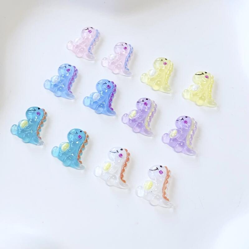 20pcs Luminous Dinosaur Nail Art Charms for DIY or Nail Salons