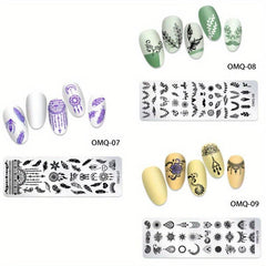 3pcs Nail Art Stamping Templates Set Flower Animal Pattern
