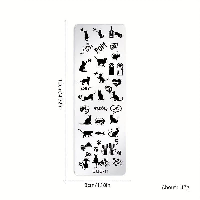 3pcs Nail Art Stamping Templates Set Flower Animal Pattern