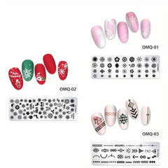 3pcs Nail Art Stamping Templates Set Flower Animal Pattern