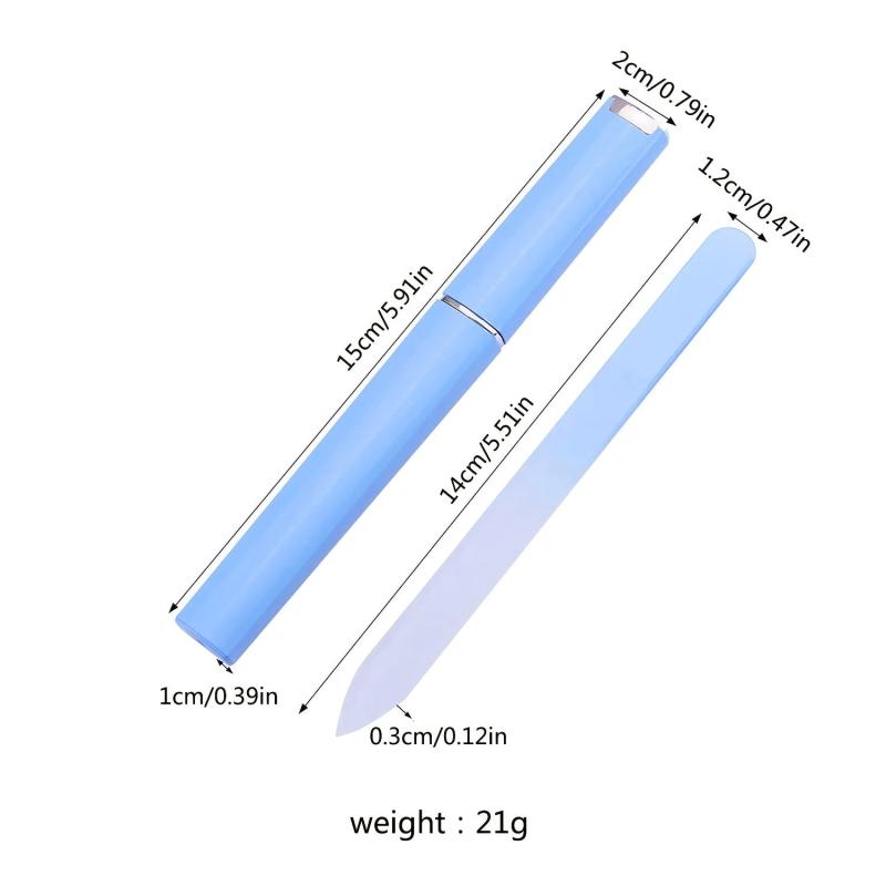 Gradient Glass Nail File Double Sided Etching Professional Nail Care Women Men