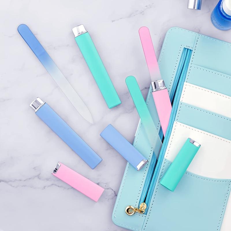 Gradient Glass Nail File Double Sided Etching Professional Nail Care Women Men