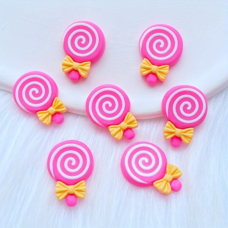10pcs Candy Lollipop Nail Art Charms Flatback DIY Craft Nail Art Decoration